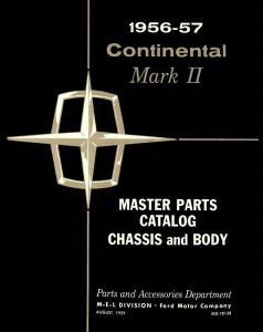 Master Body Parts & Chassis Handbook- 1956-1957 Lincoln Continental Mark II  -NEW